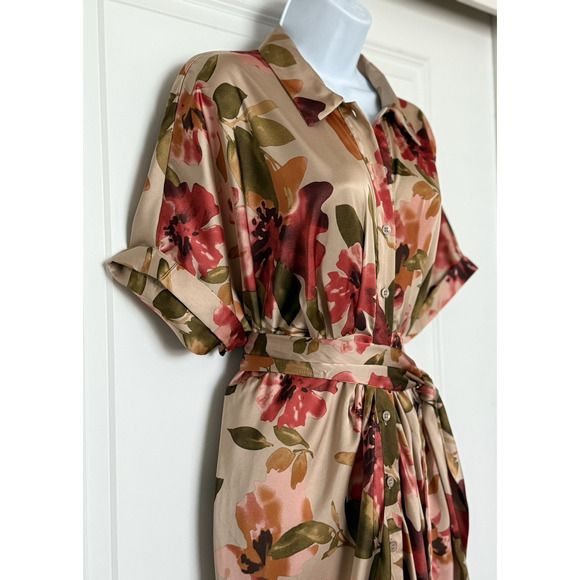 Dress Forum NWT Maxi Praline Bloom Tulip Tie Waist Dress Size M Chic Elegant - Picture 5 of 16